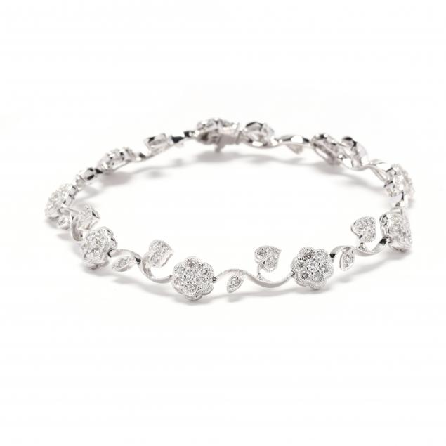 white-gold-and-diamond-floral-and-vine-motif-bracelet