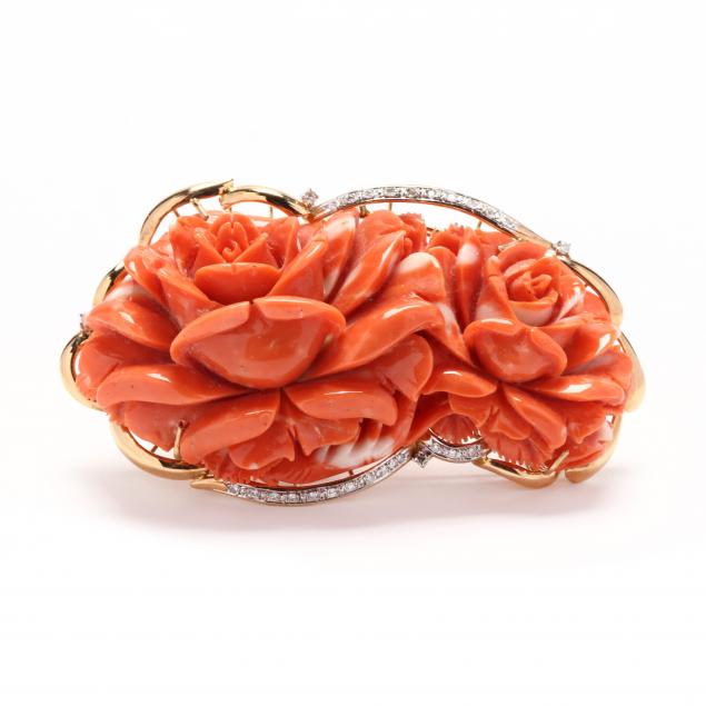 gold-coral-and-diamond-pendant-brooch