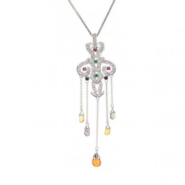 white-gold-and-gem-set-necklace