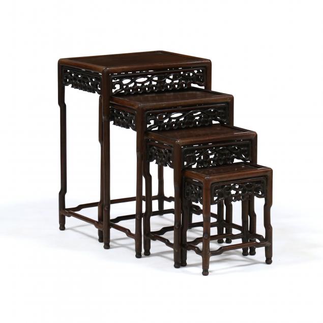 chinese-nest-of-four-carved-tables