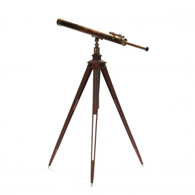 large-meyrowitz-brass-telescope-with-tall-wooden-tripod