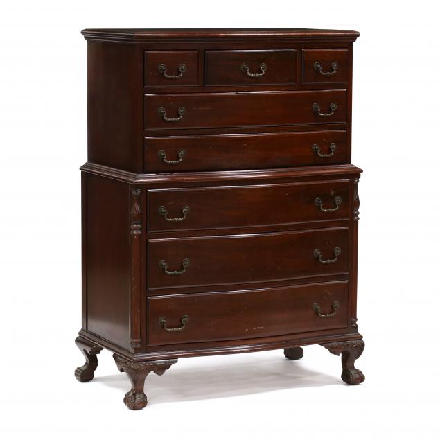 chippendale-style-semi-tall-mahogany-chest-of-drawers