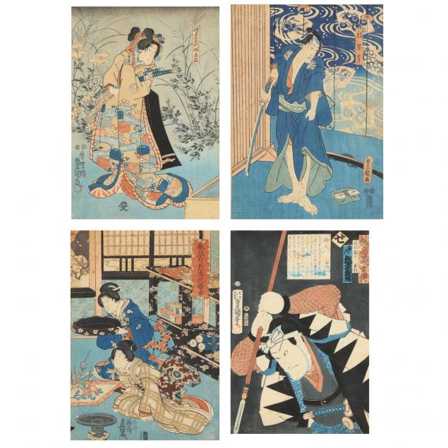utagawa-kunisada-toyokuni-iii-four-japanese-woodblock-prints