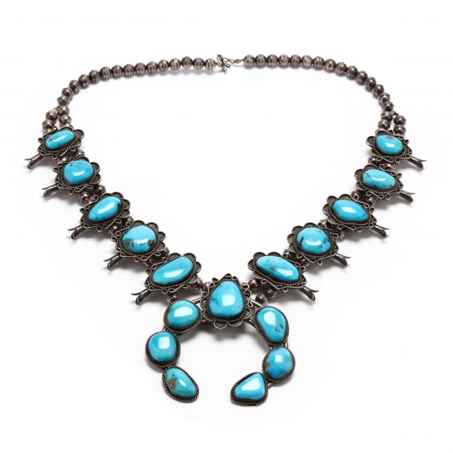 southwestern-silver-and-turquoise-squash-blossom-necklace