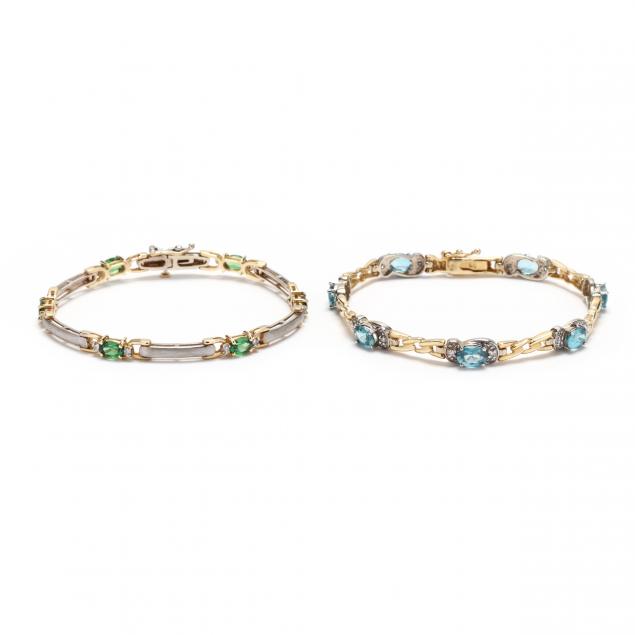 two-gold-gem-set-bracelets
