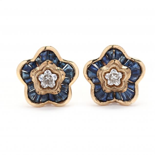 gold-and-gem-set-flower-motif-earrings