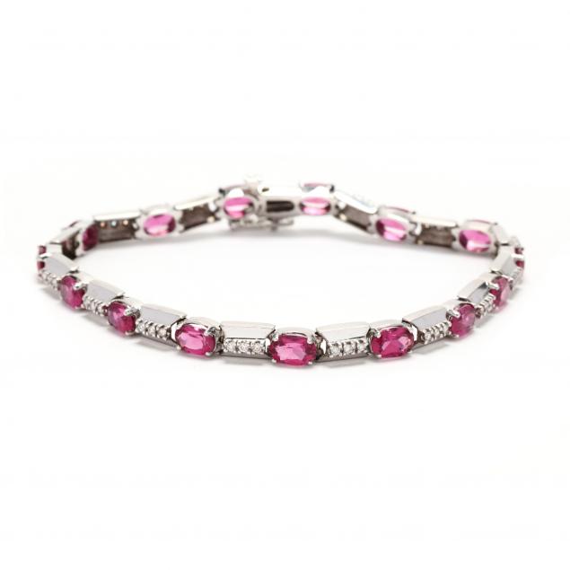 white-gold-pink-tourmaline-and-diamond-bracelet