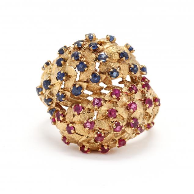 brutalist-gold-and-gem-set-ring-italy