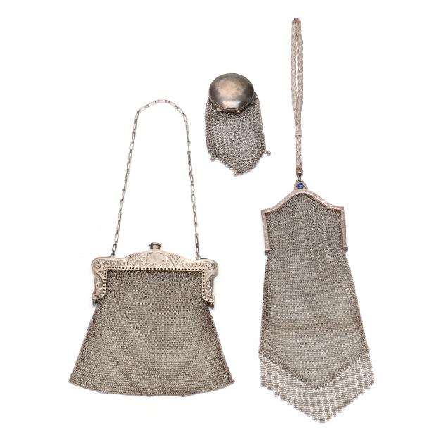 three-sterling-silver-mesh-purses