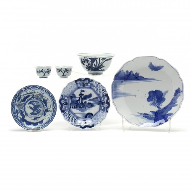 a-group-of-asian-blue-and-white-porcelain