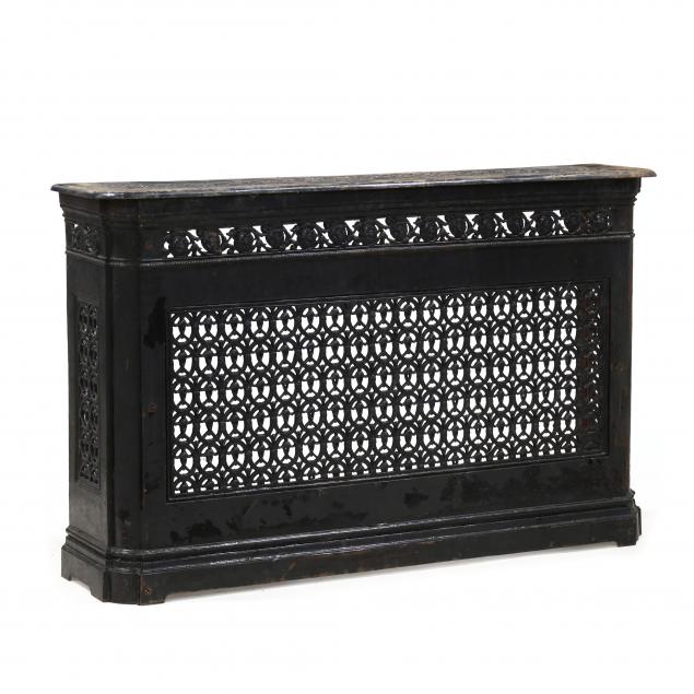 antique-cast-iron-radiator-cover-console-table