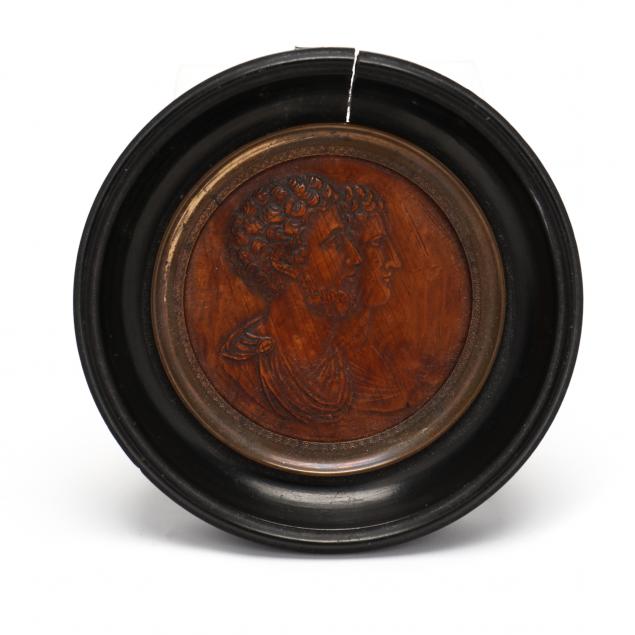 neo-classical-wooden-medallion-carved-with-roman-imperial-couple