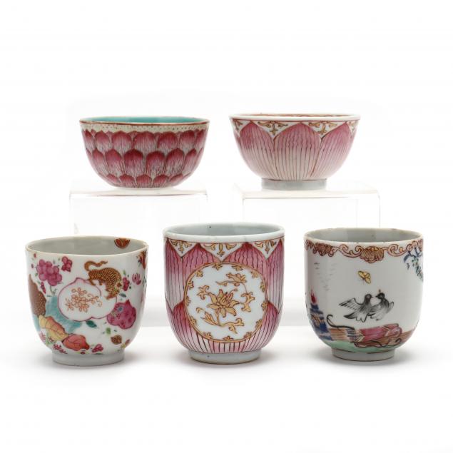 a-group-of-chinese-export-porcelain-teacups-and-teabowls