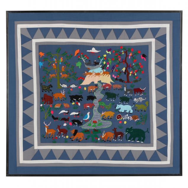framed-quilted-and-embroidered-wall-hanging