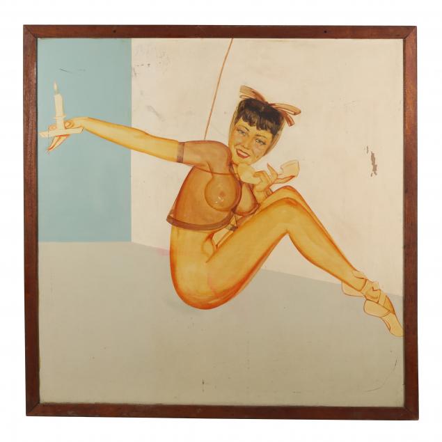 large-vintage-painted-pin-up-girl-advertisement