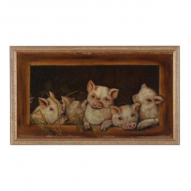 folk-art-painting-of-piglets-signed-m-l-mccarthy