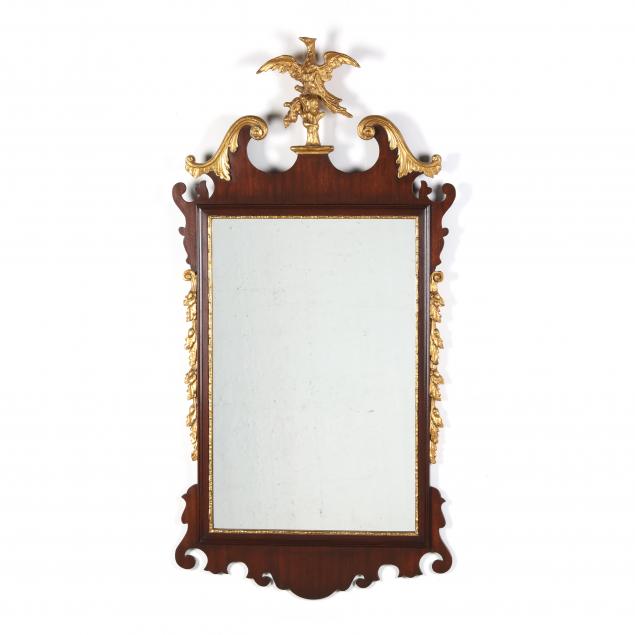 a-chippendale-style-parcel-gilt-mahogany-eagle-mirror
