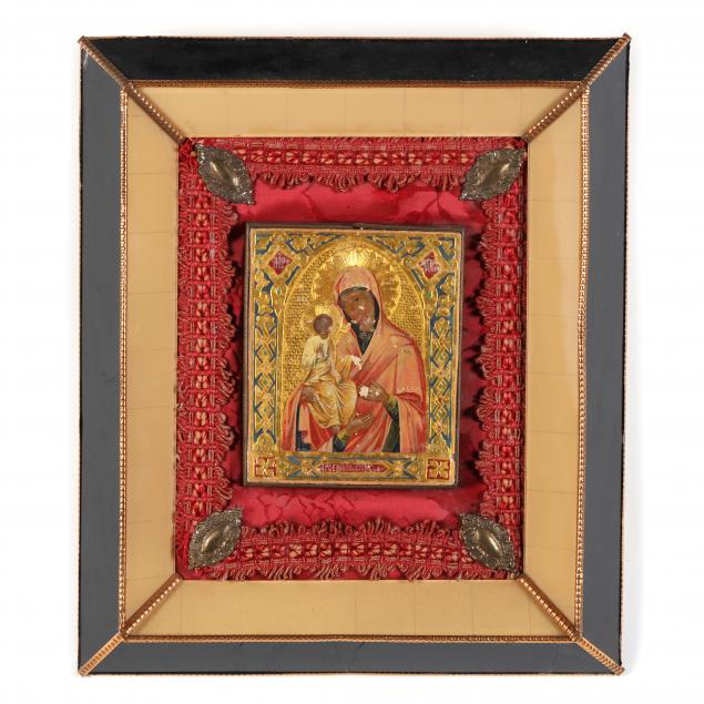 antique-framed-russian-icon-of-madonna-and-child