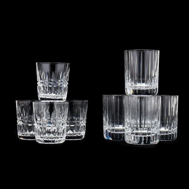 baccarat-and-waterford-eight-cut-crystal-tumblers
