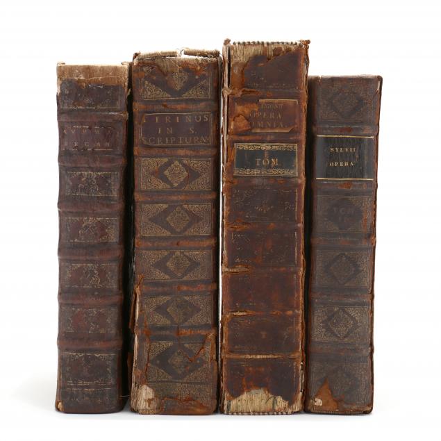 four-catholic-theological-works-in-early-leatherbound-folio-volumes