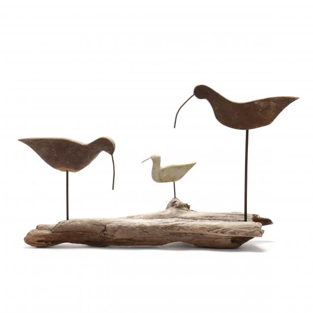 gilgo-family-portsmouth-island-nc-published-shorebirds-on-driftwood