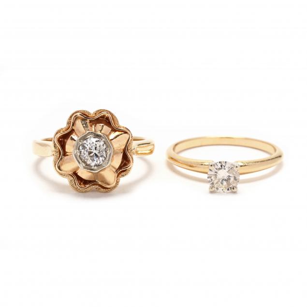 two-yellow-gold-diamond-rings