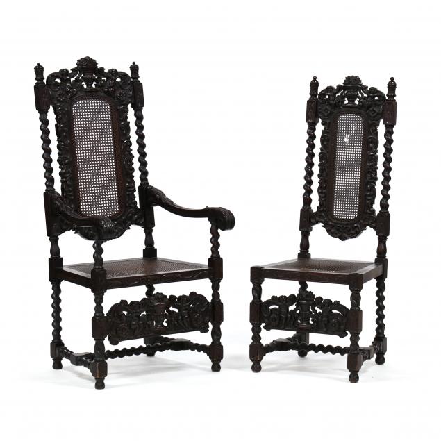two-william-and-mary-style-carved-tall-back-chairs