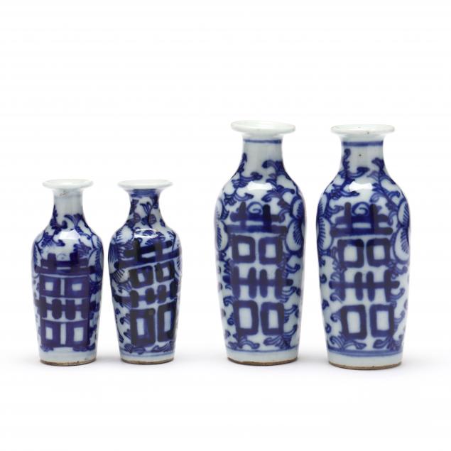 four-chinese-porcelain-blue-and-white-double-happiness-vases