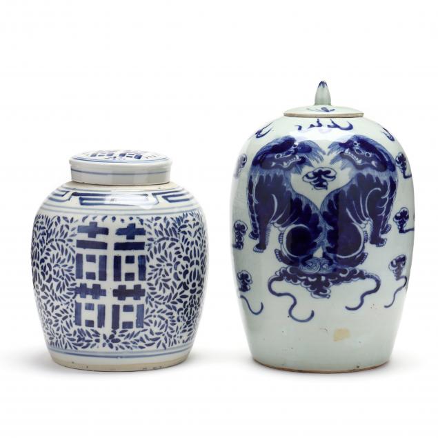 two-chinese-blue-and-white-porcelain-ginger-jars