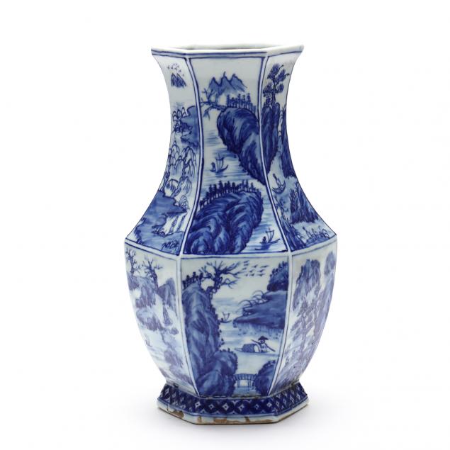 a-chinese-blue-and-white-hexagonal-vase-with-landscape-scenes