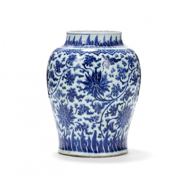 a-chinese-large-blue-and-white-porcelain-lotus-jar