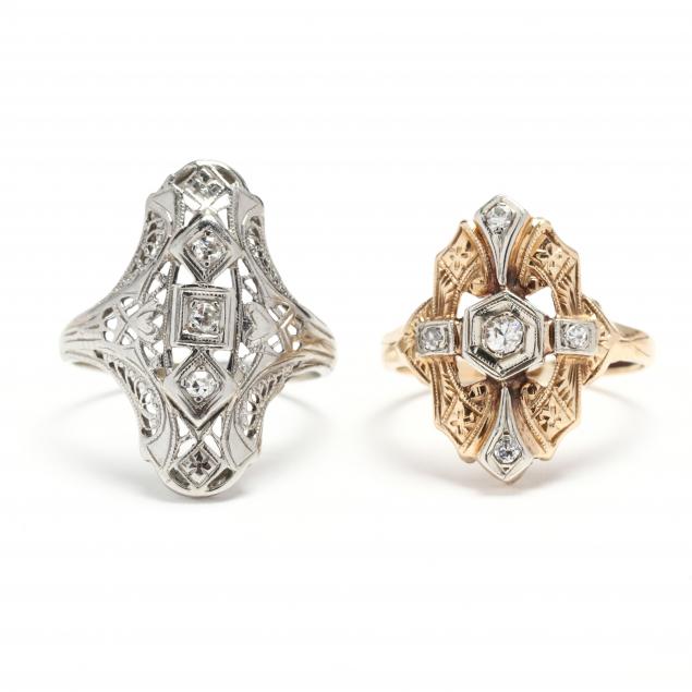two-vintage-diamond-rings