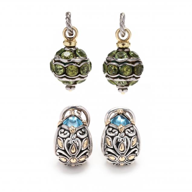 two-pairs-of-sterling-and-gem-set-earrings-john-hardy-and-david-yurman
