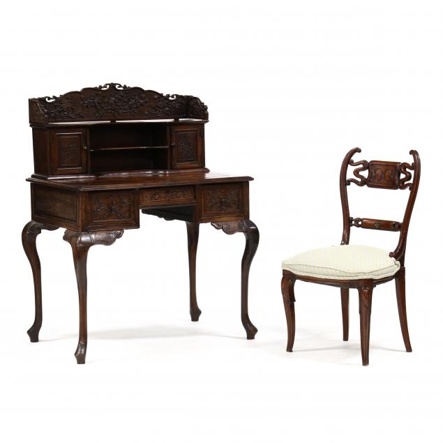 chinese-hardwood-writing-desk-and-chair
