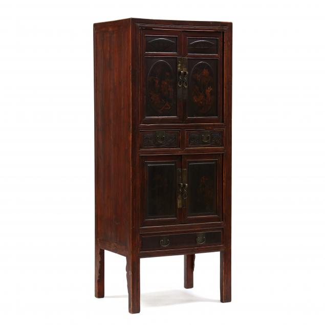 chinese-carved-and-lacquered-vertical-cabinet