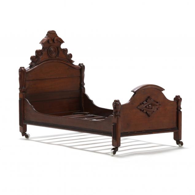 american-victorian-carved-walnut-miniature-bed