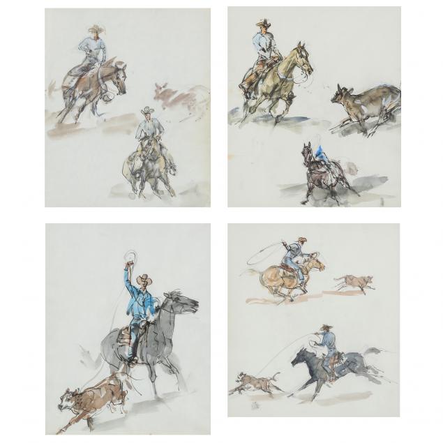 james-louis-lundean-american-1896-1961-four-western-themed-watercolors