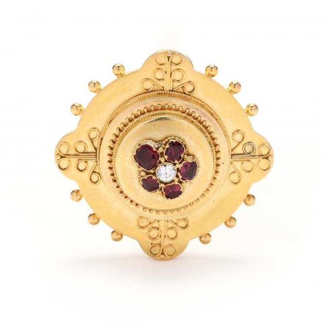 etruscan-style-gold-and-gem-set-brooch-pendant