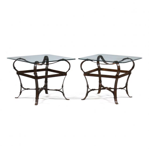pair-of-equestrian-style-glass-and-iron-strap-side-tables