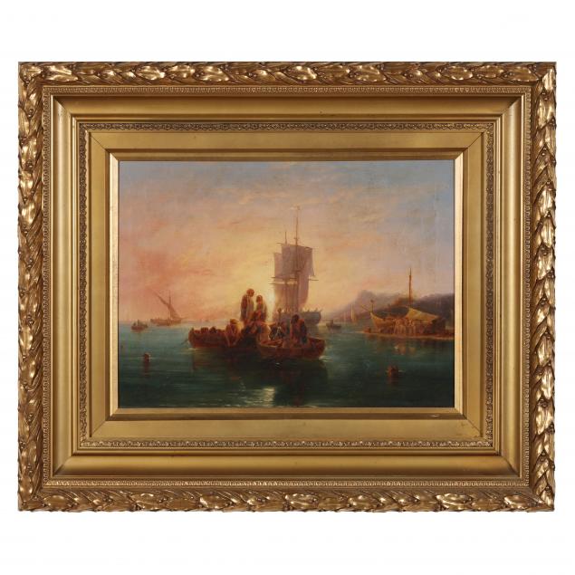 g-delpino-italian-19th-20th-century-harbour-scene-at-sunrise