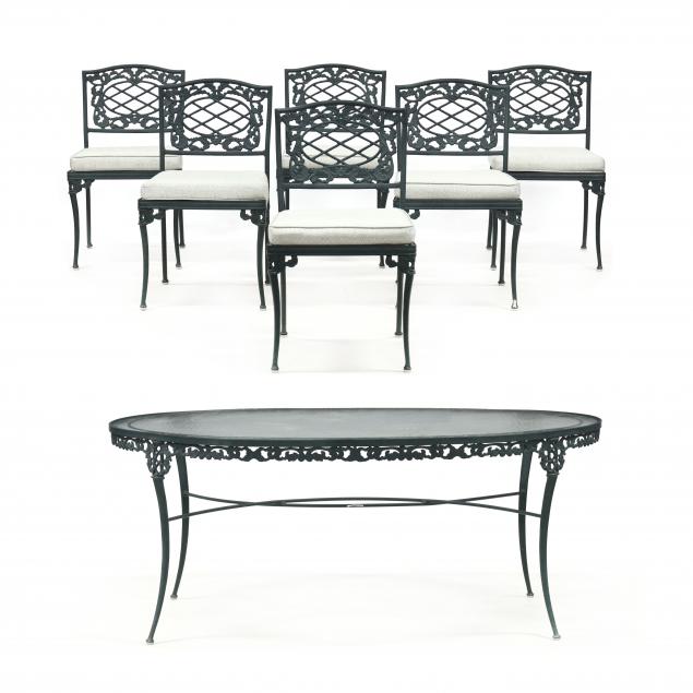 brown-jordan-patio-table-and-six-chairs
