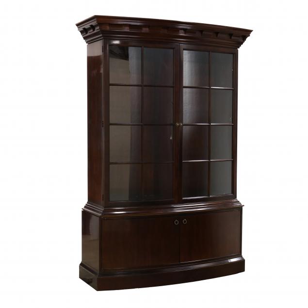 baker-georgian-style-mahogany-bow-front-china-cabinet