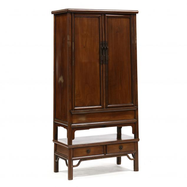antique-chinese-jumu-hardwood-tapered-diminutive-cabinet-on-stand