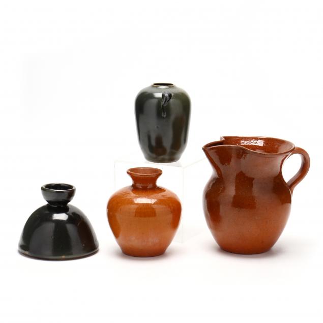 ben-owen-master-potter-1959-1972-seagrove-nc-four-pottery-items