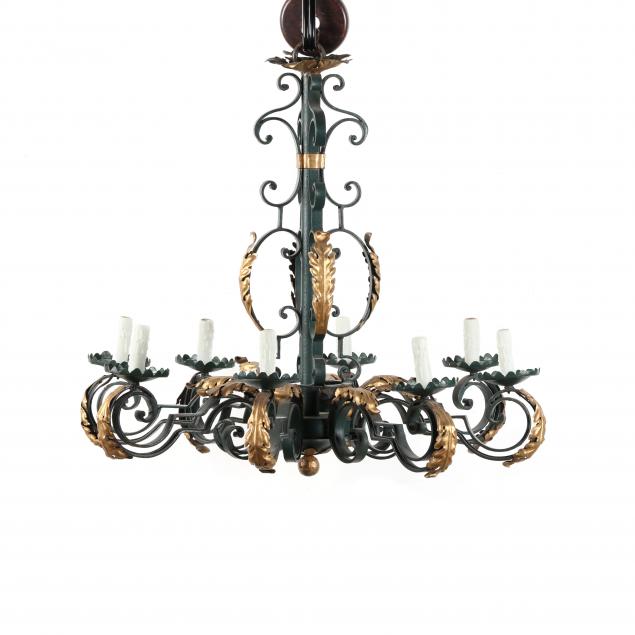 italianate-painted-and-gilt-iron-chandelier