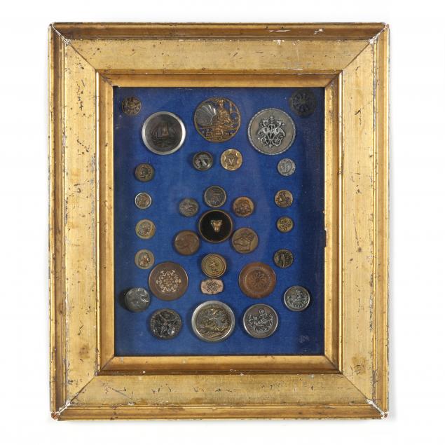 antique-frame-with-decorative-button-display