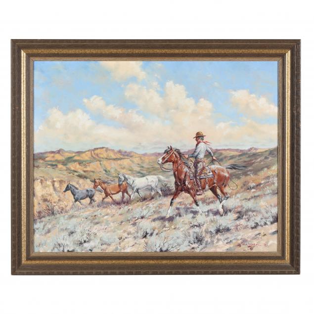 william-edgar-loechel-american-1923-2011-wrangling-horses