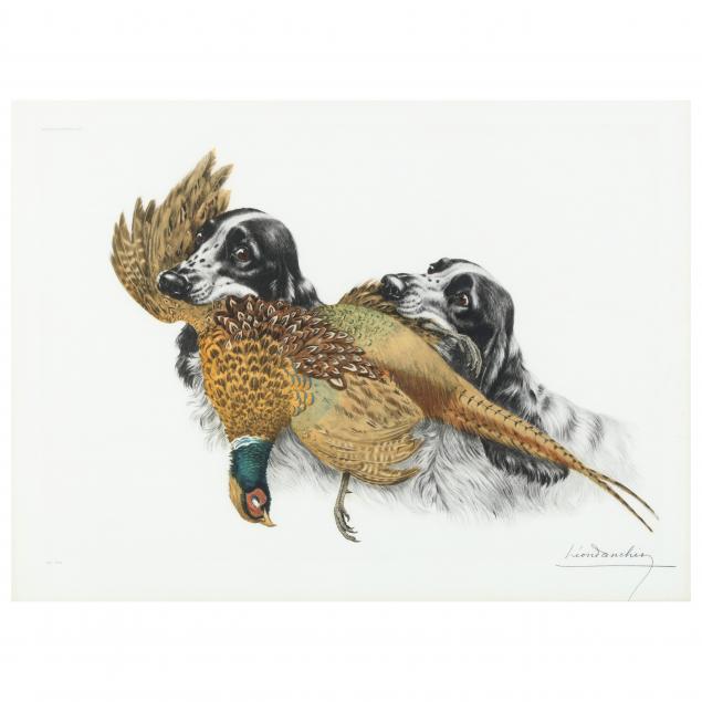 leon-danchin-french-1887-1939-two-cocker-spaniels-with-pheasants