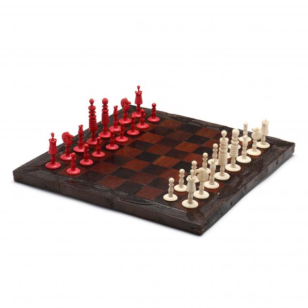 antique-carved-bone-chess-set-and-board