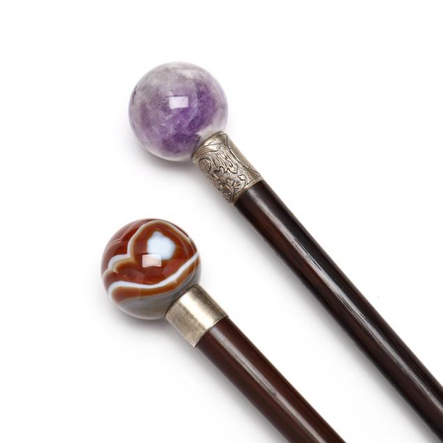 two-spherical-hardstone-handled-wood-canes